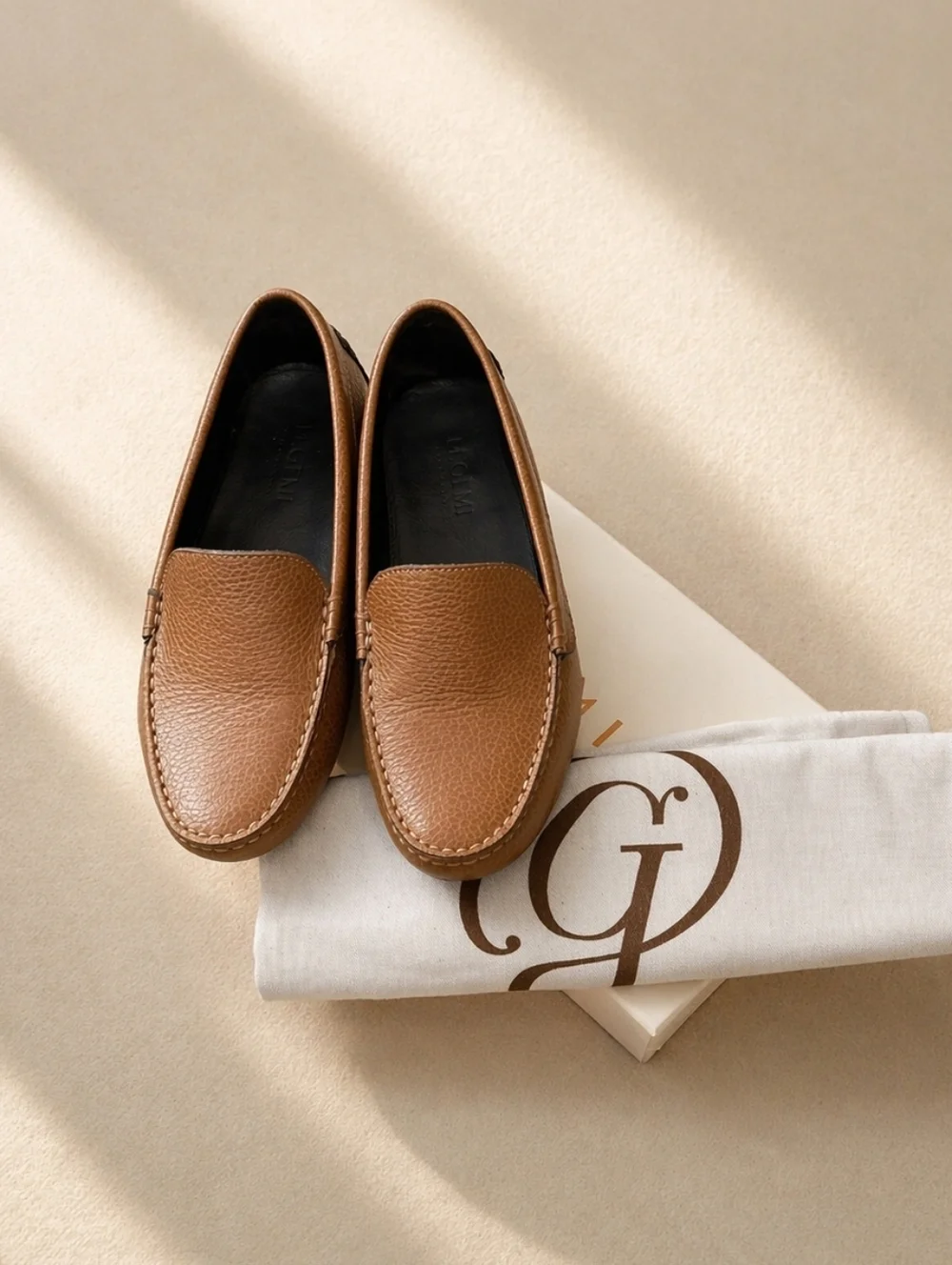 M.Gemi The Felize Driving Loafers Cappuccino Leather EU 36 Women’s Made In Italy